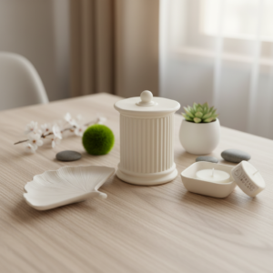 combinazione di prodotti in jesmonite e cera vegetale con profumazioni abbinate