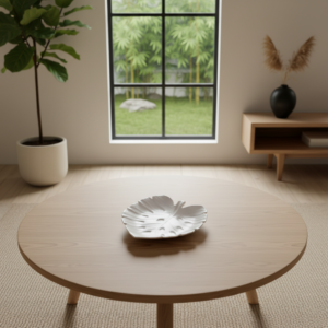 vassoio in jesmonite a forma di foglia di monstera