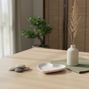 vassoio in jesmonite a forma di cuore