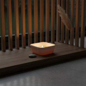porta tealight in jesmonite con design minimal a forma di quadrato