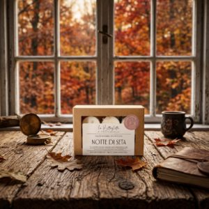 NOTTE DI SETA box tealight in cera di soia vegetale artigianale - 6 pezzi
