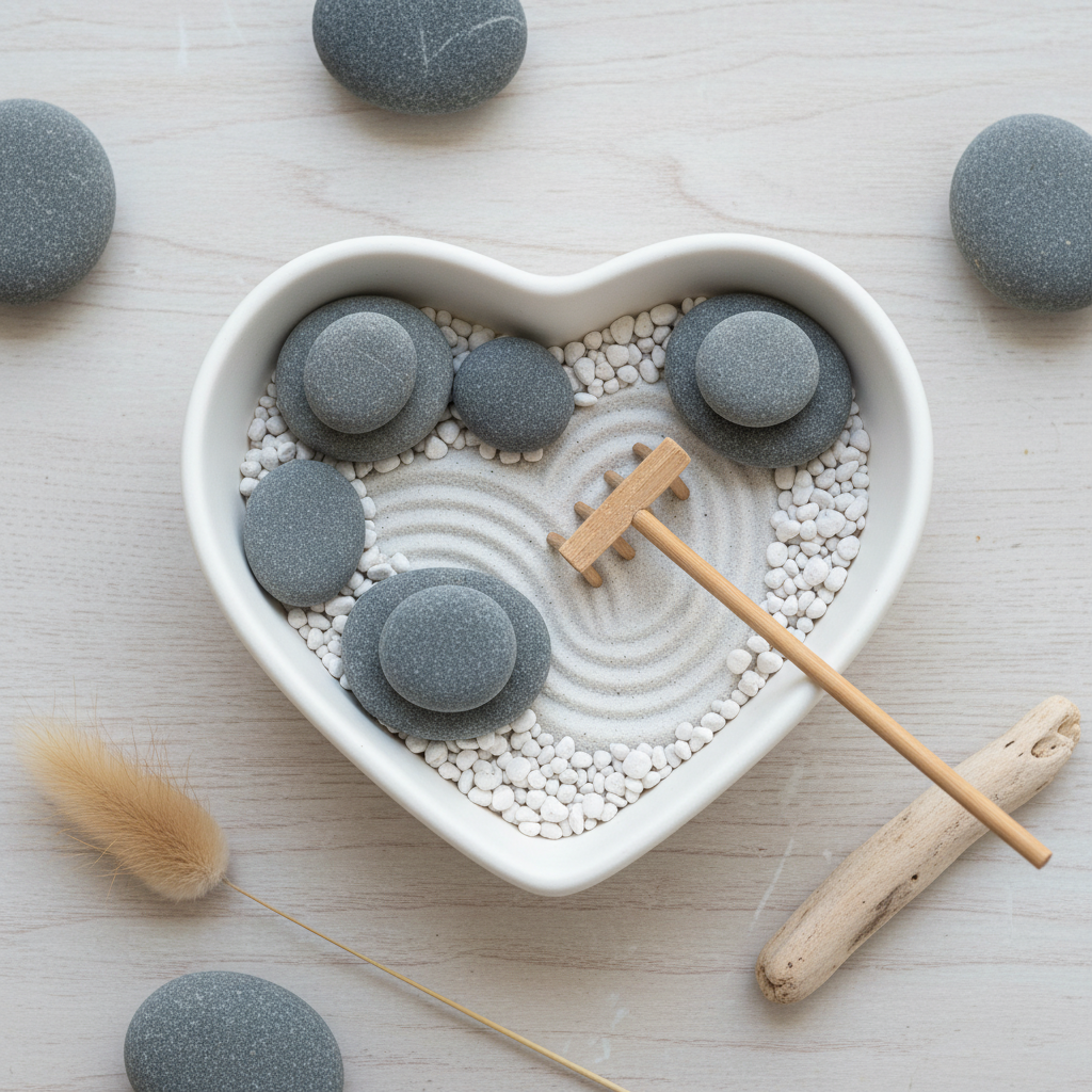 CUORE porta tealight in jesmonite minimal - mini porta oggetti - immagine 3