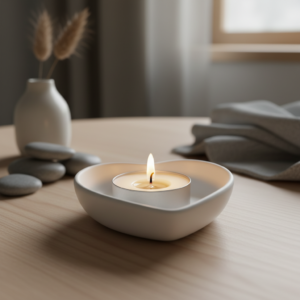 CUORE porta tealight in jesmonite minimal - mini porta oggetti