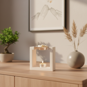 LINEA bruciatore di essenze in jesmonite minimal design